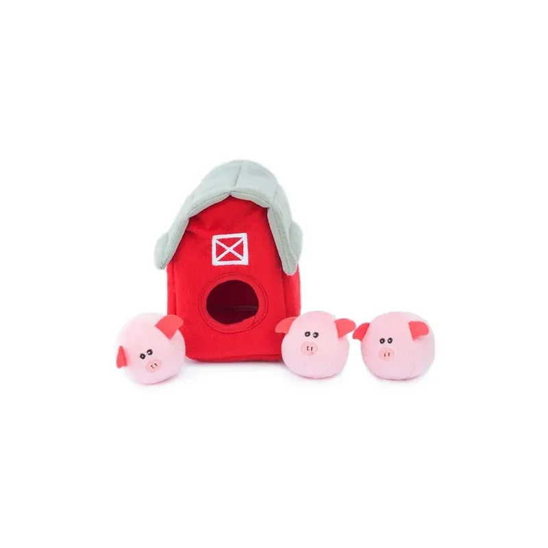 Peluche de flair Les 3 Petits Cochons 🐷 - Jouet d'occupation pour chien – ZippyPaws® Burrow™