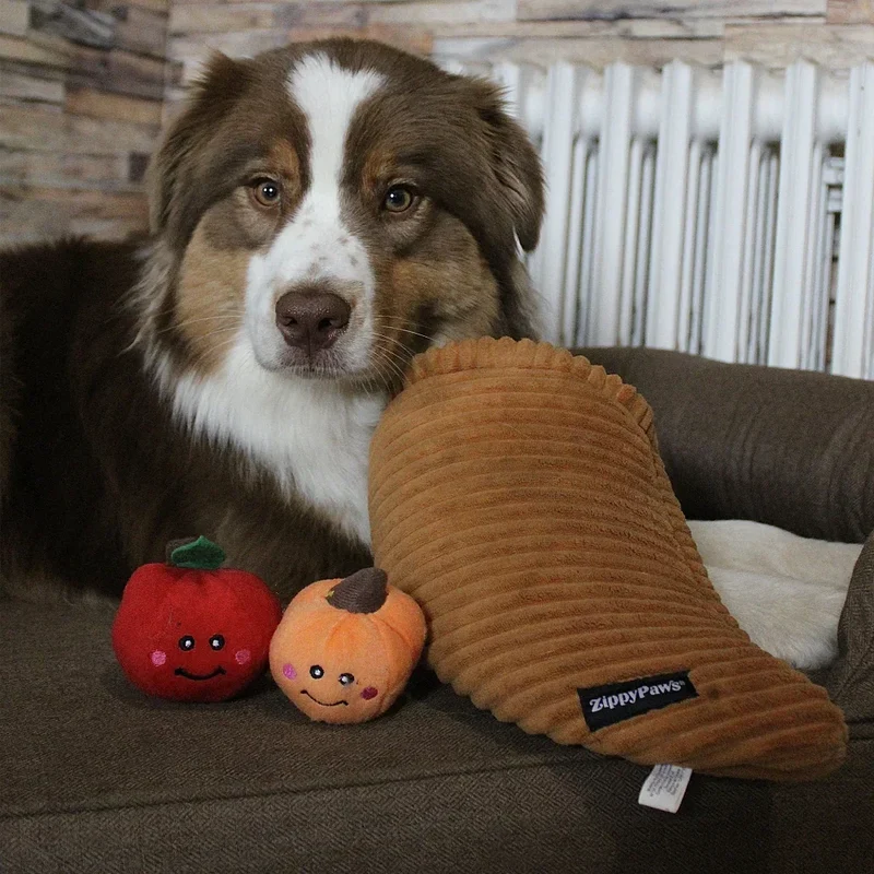Peluche de flair Corne d'abondance 🍎 - Jouet d'occupation pour chien – ZippyPaws® Burrow™