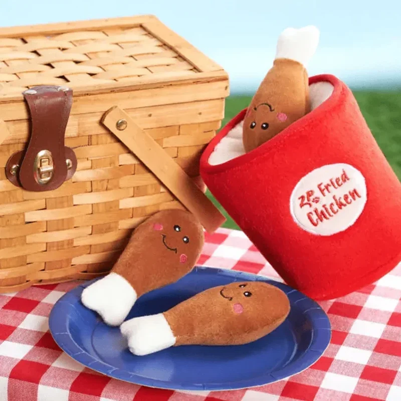 Peluche de flair Seau à poulet 🍗 - Jouet d'occupation pour chien – ZippyPaws® Burrow™
