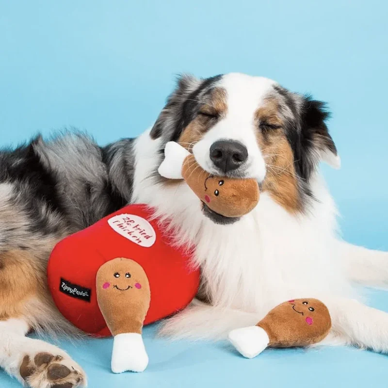 Peluche de flair Seau à poulet 🍗 - Jouet d'occupation pour chien – ZippyPaws® Burrow™