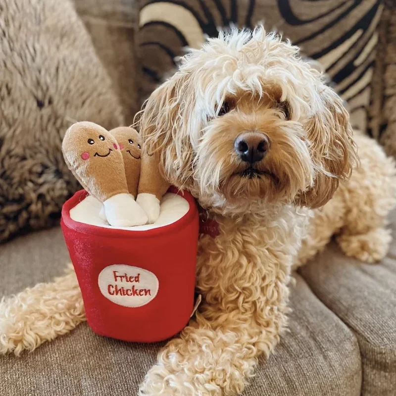 Peluche de flair Seau à poulet 🍗 - Jouet d'occupation pour chien – ZippyPaws® Burrow™