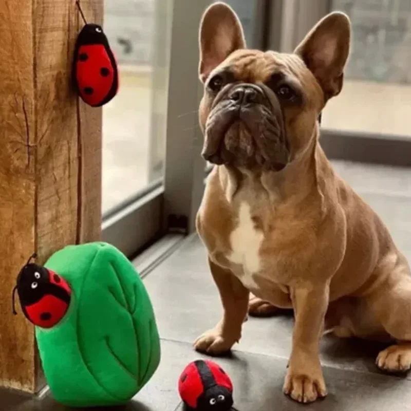 Peluche de flair Coccinelle & feuille 🐞🌱 - Jouet d'occupation pour chien – ZippyPaws® Burrow™