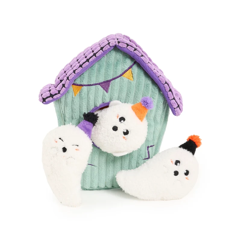 Peluche de flair Maison Hantée – Jouet d'occupation pour chien – ZippyPaws® Burrow™ Halloween