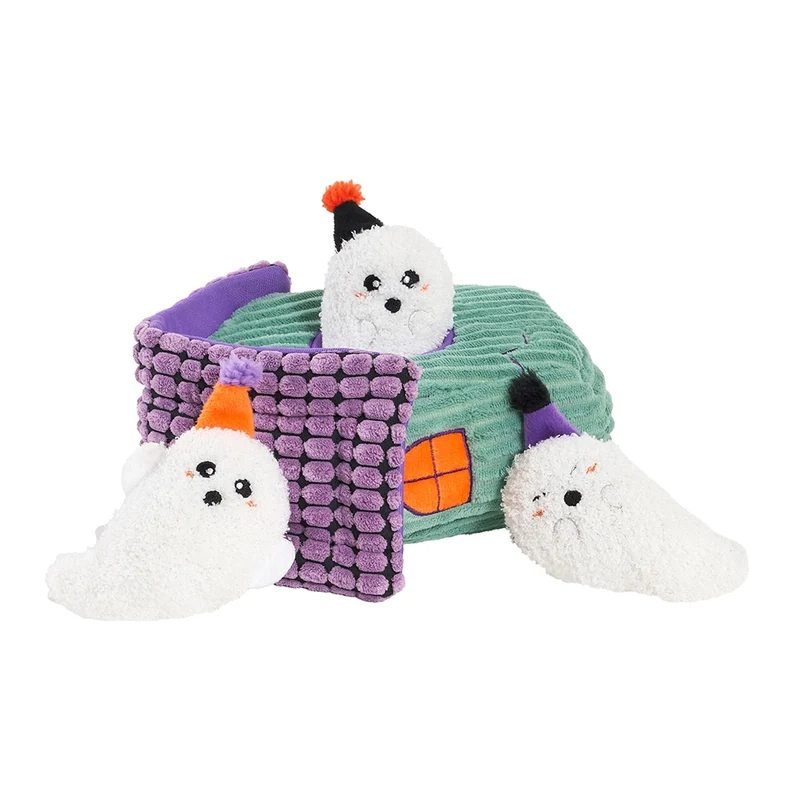 Peluche de flair Maison Hantée – Jouet d'occupation pour chien – ZippyPaws® Burrow™ Halloween