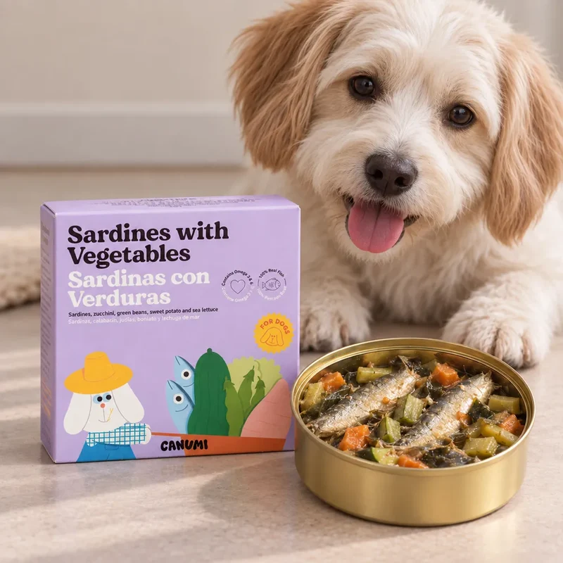 Sardines aux légumes – Topping pour chien en conserve – Canumi