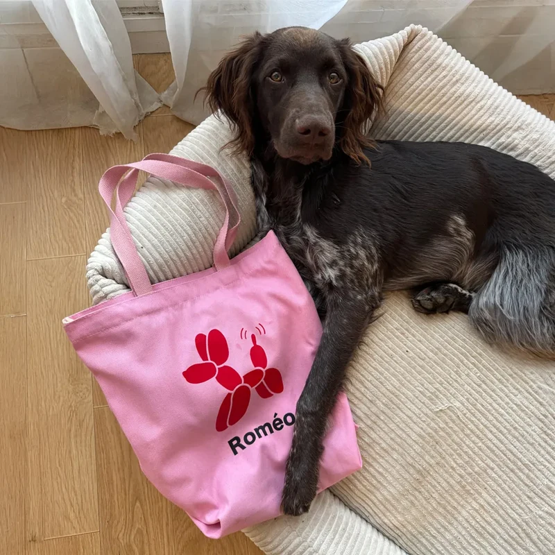 Tote bag A PET STORE – Sac en toile zippé rose avec poche intérieure