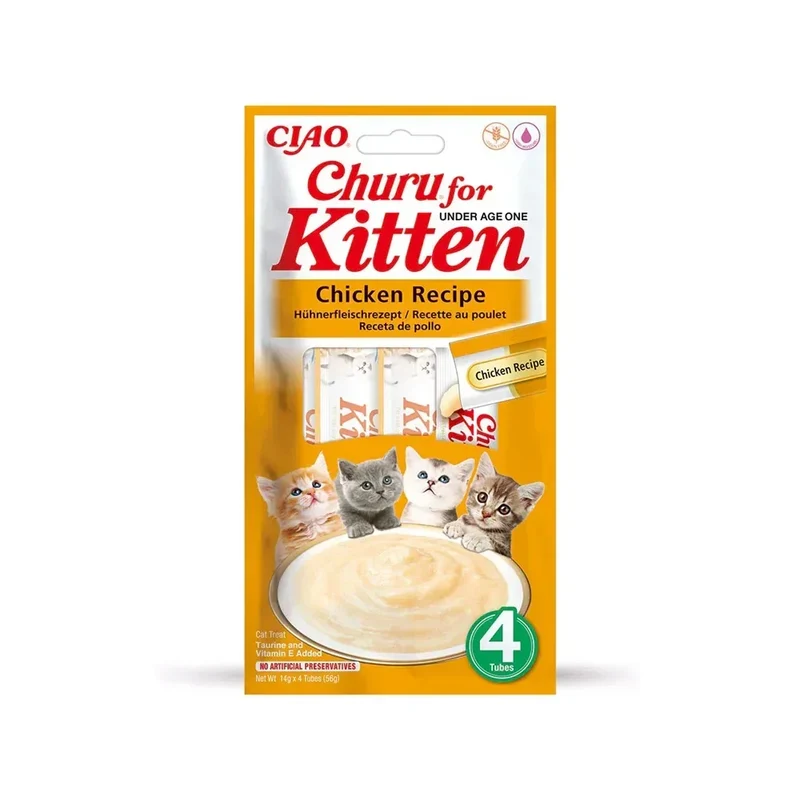 Churu Kitten Poulet – Sticks crémeux pour chatons – DDM passée – Les Disgracieux