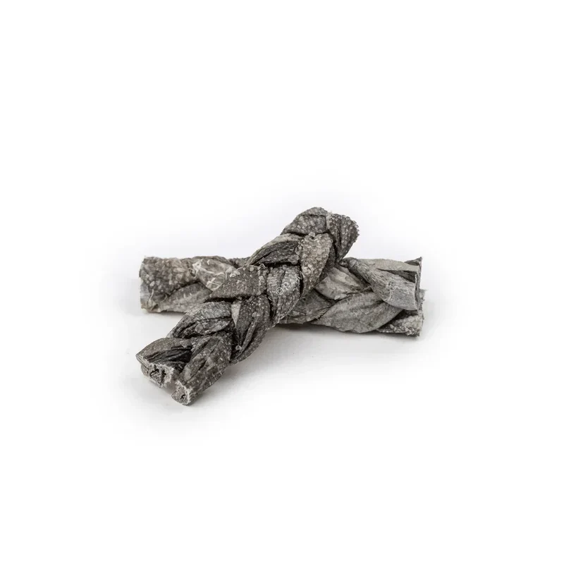 Tresse de peau de morue – Gourmandise naturelle à mastiquer pour chiens – 200g