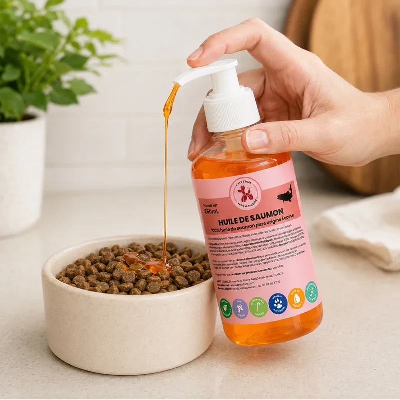 Huile de saumon – Complément alimentaire pour chiens et chats