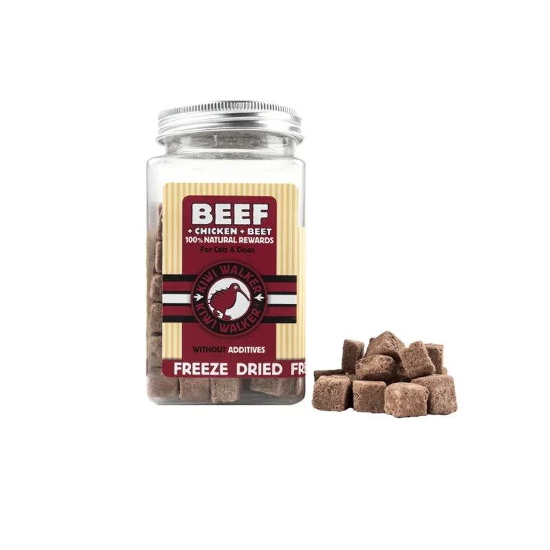 Friandises de travail pour chien & chat – Boeuf, poulet & betterave – Kiwi Walker – 90g