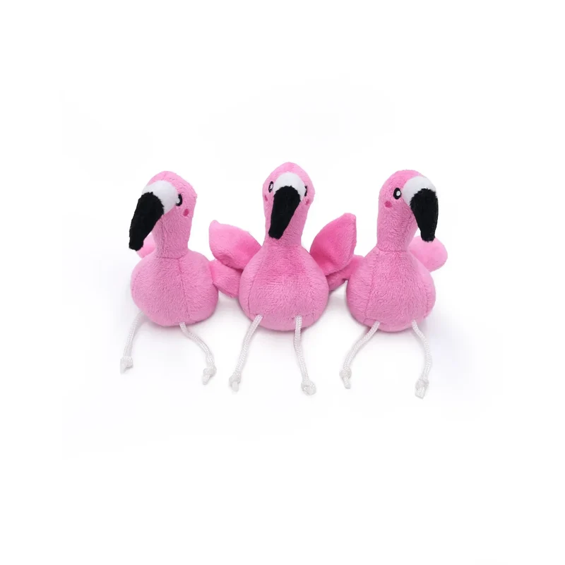 Peluche de flair Flamants rose et Monstera 🦩🌿 - Jouet d'occupation pour chien – ZippyPaws® Burrow™