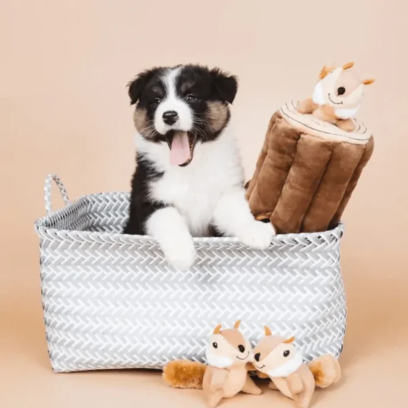 Peluche de flair XXL Bûche et tamias 🪵🐿️ - Jouet d'occupation pour chien – ZippyPaws® Burrow™ Chipmunks Log