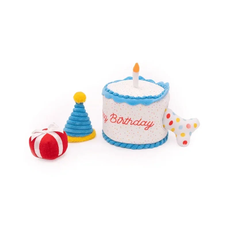 Peluche de flair Birthday Cake 🎂 - Jouet d'occupation pour chien – ZippyPaws® Burrow™