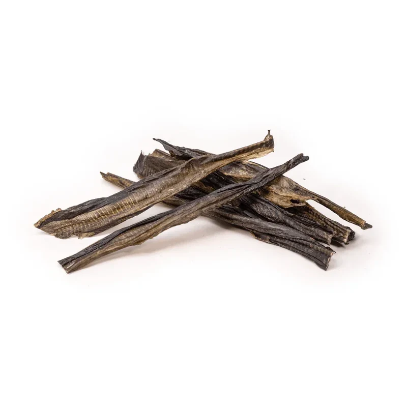 Lanières de peau de poisson chat – Mastication gourmande pour petits chiens et chiots