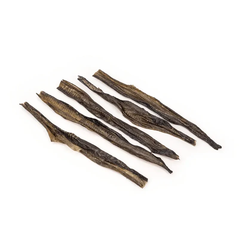 Lanières de peau de poisson chat – Mastication gourmande pour petits chiens et chiots