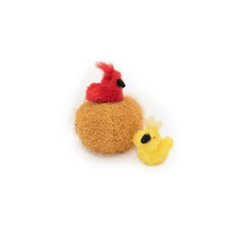 Peluche de flair Nid et oiseaux 🪺🐦 - Jouet d'occupation pour chat 🐱 - ZippyClaws® Burrow™
