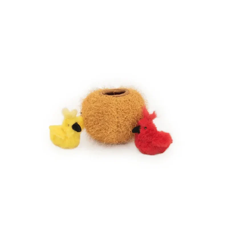 Peluche de flair Nid et oiseaux 🪺🐦 - Jouet d'occupation pour chat 🐱 - ZippyClaws® Burrow™