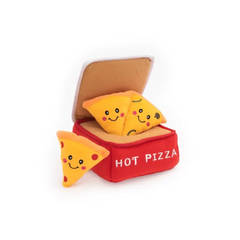 Peluche de flair Pizza Box 🍕 - Jouet d'occupation pour chien – ZippyPaws® Burrow™