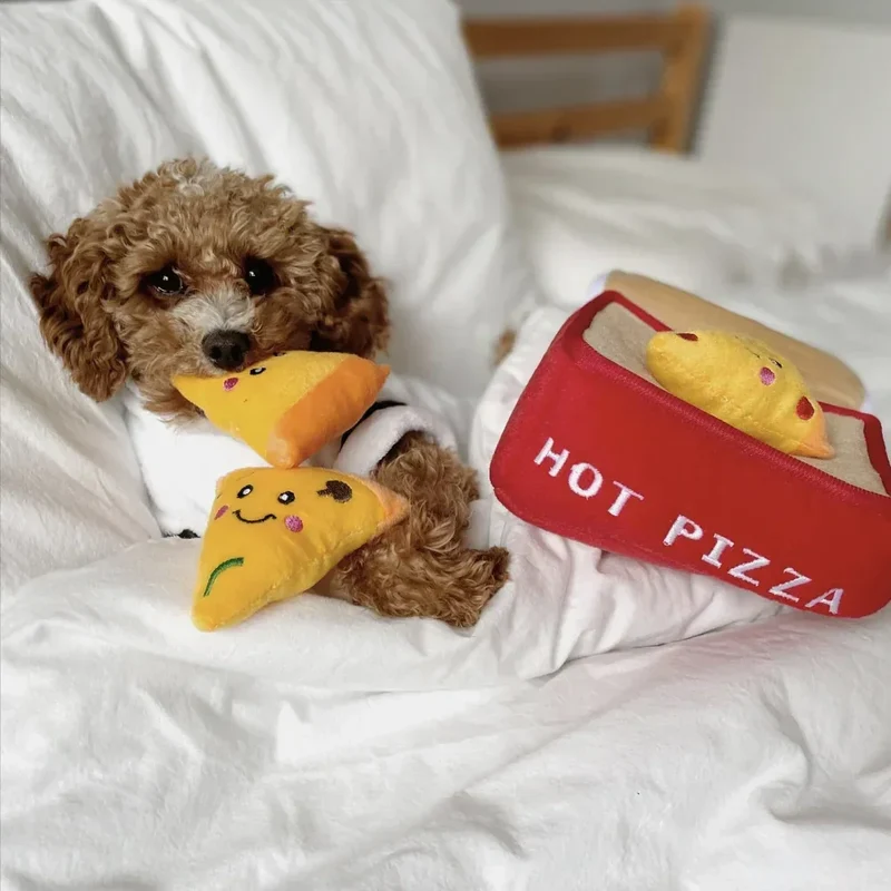 Peluche de flair Pizza Box 🍕 - Jouet d'occupation pour chien – ZippyPaws® Burrow™
