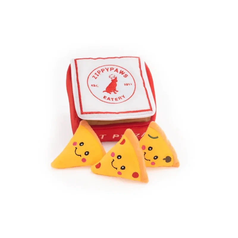 Peluche de flair Pizza Box 🍕 - Jouet d'occupation pour chien – ZippyPaws® Burrow™