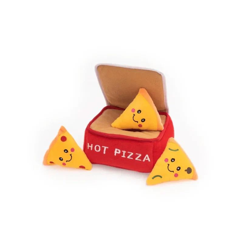 Peluche de flair Pizza Box 🍕 - Jouet d'occupation pour chien – ZippyPaws® Burrow™
