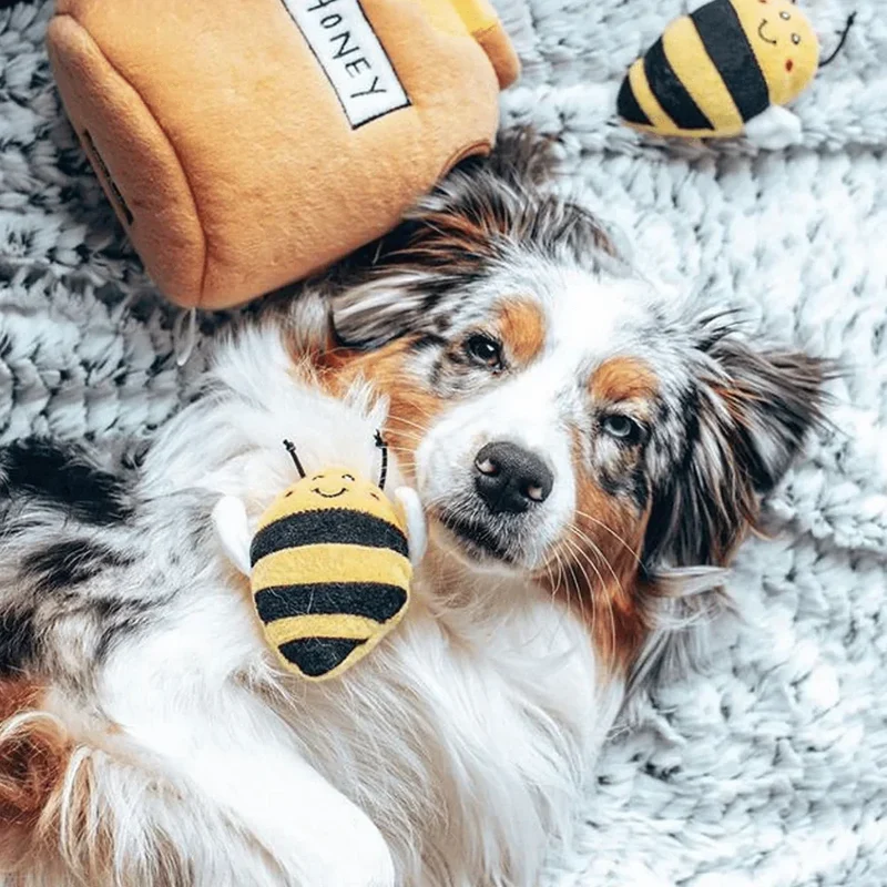 Peluche de flair Pot à miel 🍯🐝 - Jouet d'occupation pour chien – ZippyPaws® Burrow™