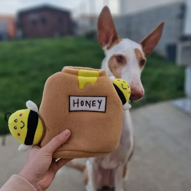 Peluche de flair Pot à miel 🍯🐝 - Jouet d'occupation pour chien – ZippyPaws® Burrow™