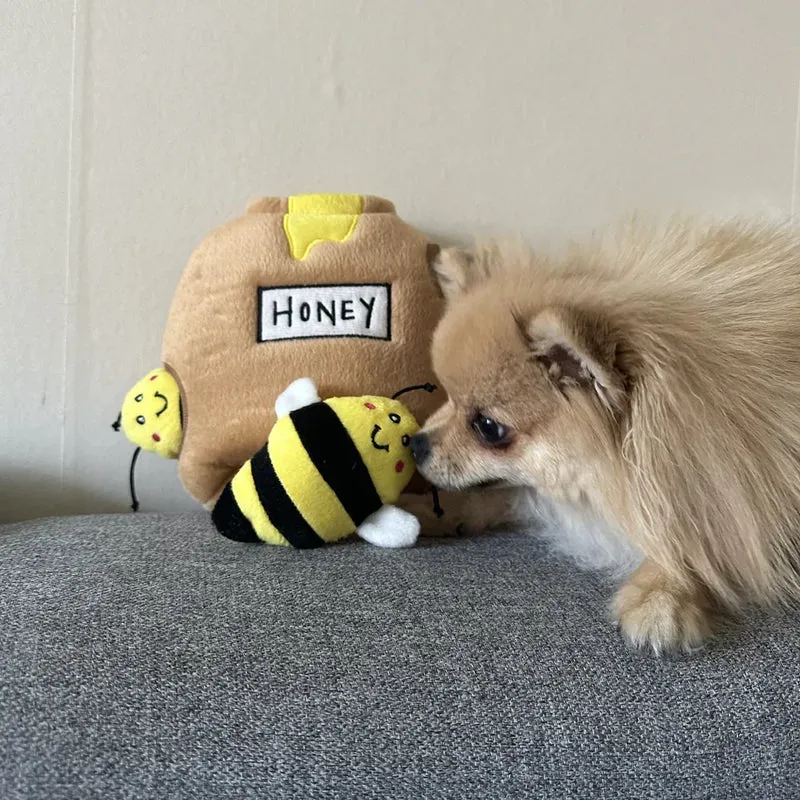 Peluche de flair Pot à miel 🍯🐝 - Jouet d'occupation pour chien – ZippyPaws® Burrow™