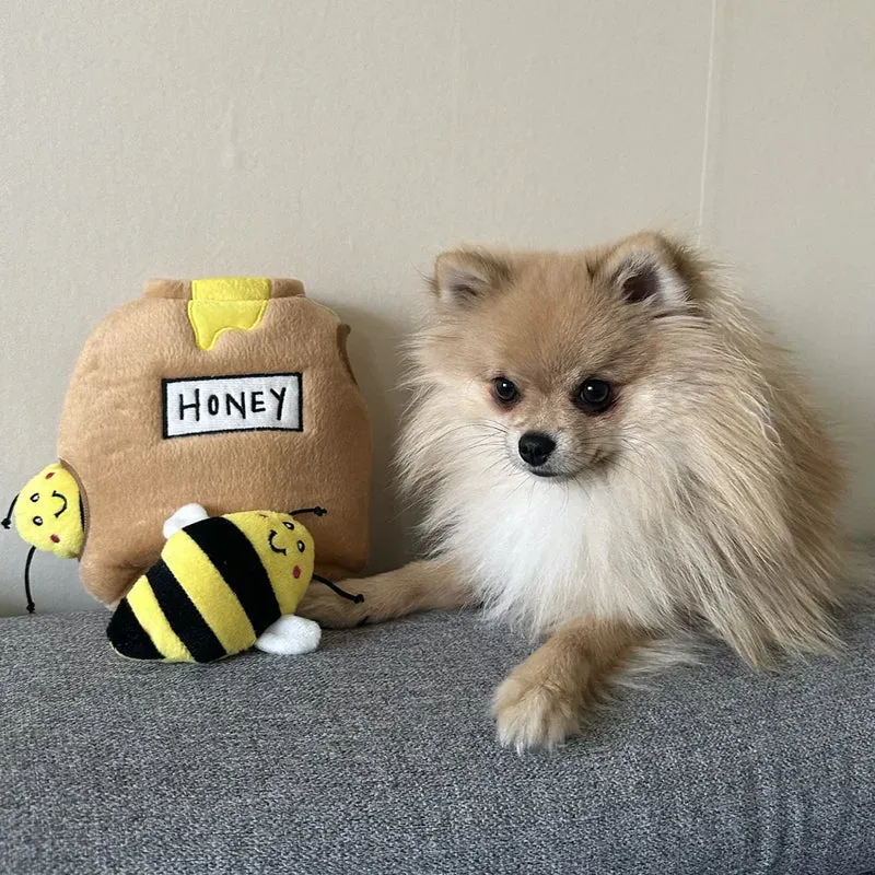 Peluche de flair Pot à miel 🍯🐝 - Jouet d'occupation pour chien – ZippyPaws® Burrow™