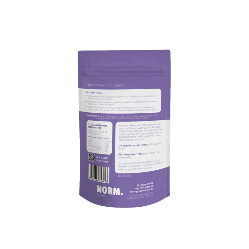 Shakes viande & superaliments lyophilisés pour chiens et chats – Norm – 110g