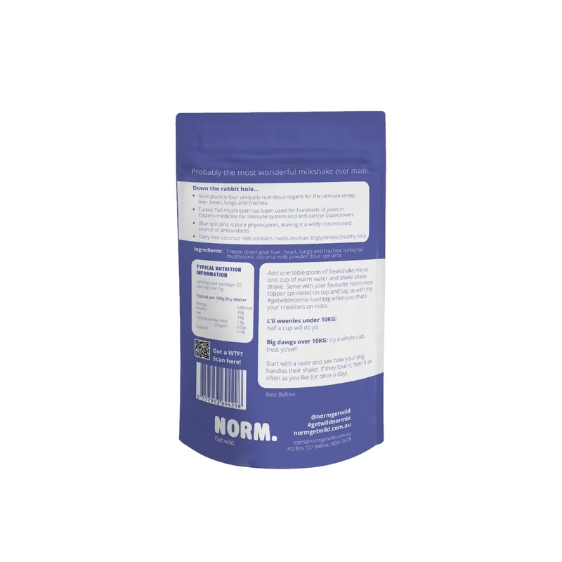 Shakes viande & superaliments lyophilisés pour chiens et chats – Norm – 110g