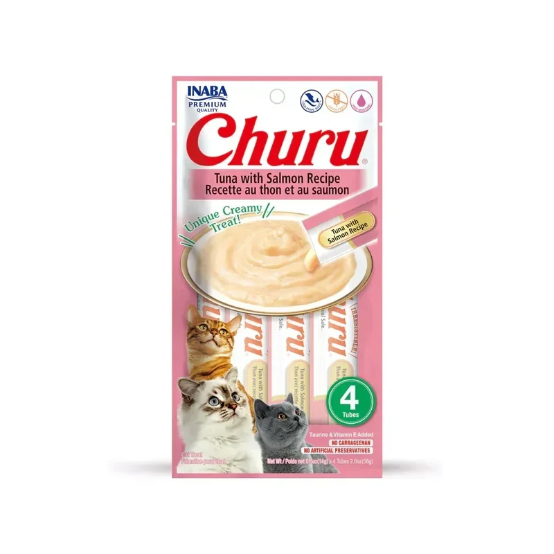 Churu Thon & Saumon – Sticks crémeux pour chat – 4 tubes de 14g