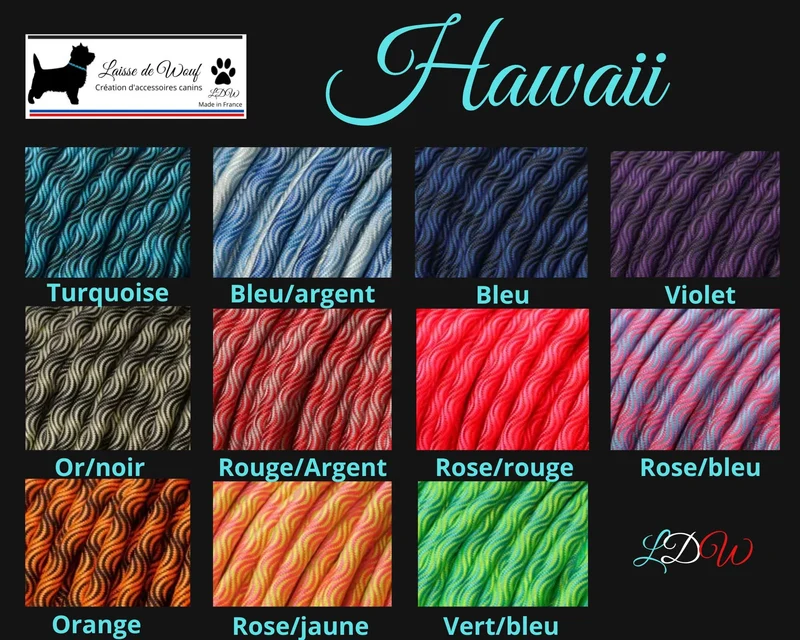 Laisse 3 points HAWAII 10mm