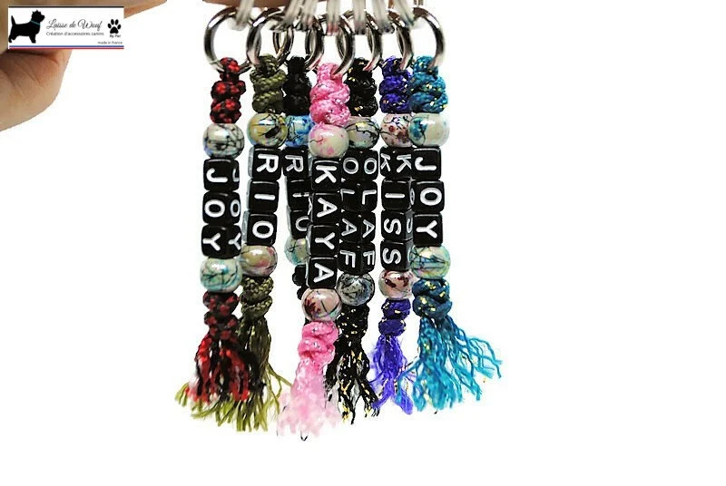 Pendentif personnalisé avec perle | Laisse de wouf