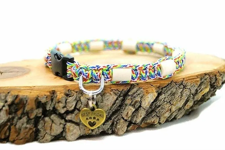 Collier anti-tiques pour chien en céramique EM - ARC EN CIEL 1cm