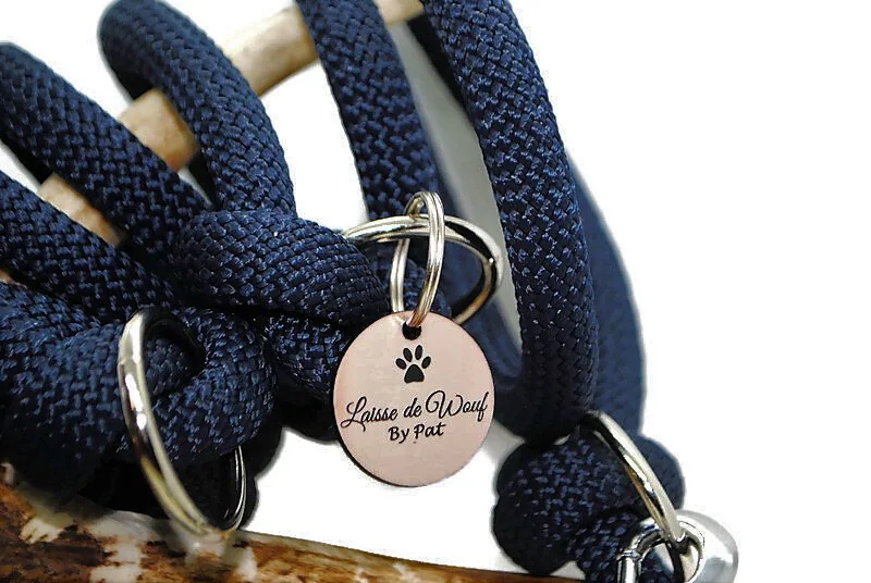 Laisse 3 points Shark Bleu marine / Arc-en-ciel en paracorde 10mm