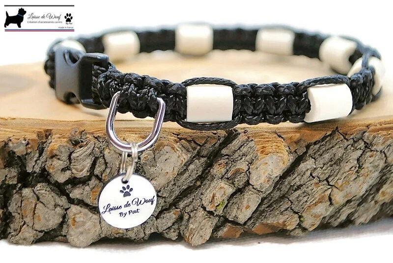 Collier anti-tiques pour chien en céramique EM - UNI 1cm