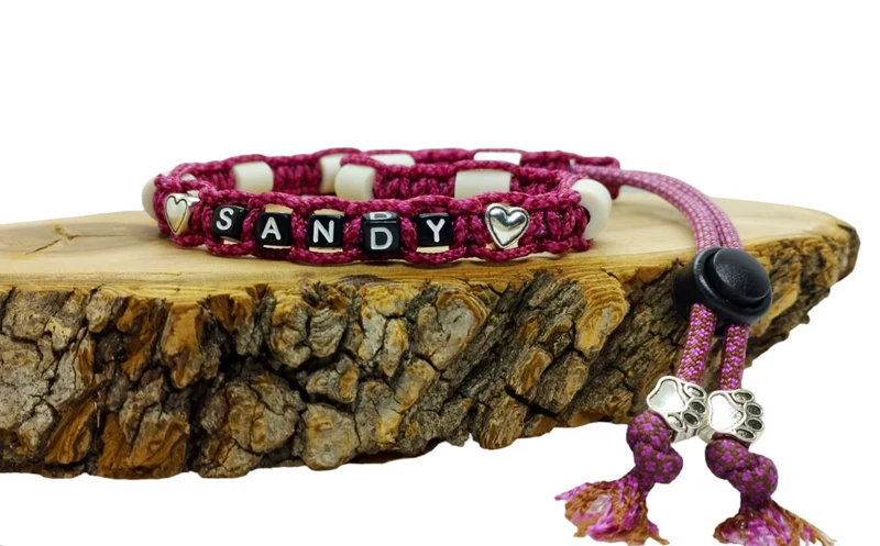 Collier réglable anti-tiques pour chien en céramique EM - COEUR 1cm