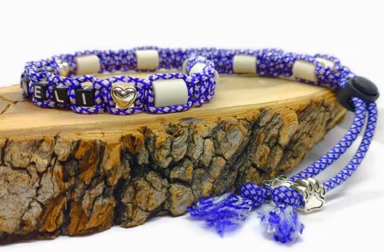 Collier réglable anti-tiques pour chien en céramique EM - COEUR 1cm