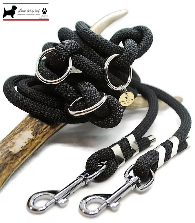 Laisse 3 points PRO EXPLORER Noire paracorde 10mm