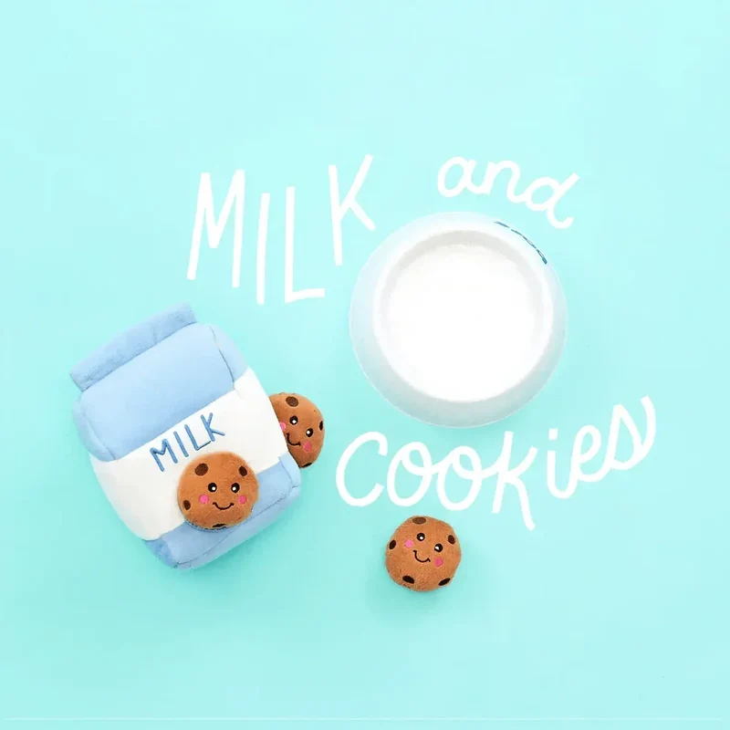 Peluche de flair Milk & Cookies 🍪 - Jouet d'occupation pour chien – ZippyPaws® Burrow™