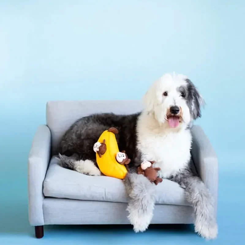Peluche de flair Bananes et Singe 🍌🐒 - Jouet d'occupation pour chien – ZippyPaws® Burrow™