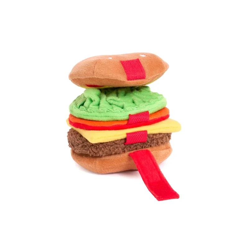 Snufflerz Stacks Cheeseburger Zippypaws : jouet interactif de fouille pour chien et chat