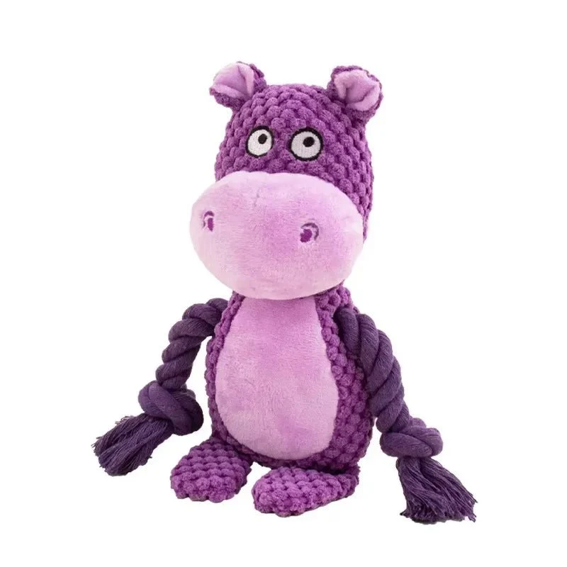 Peluche hippopotame pour chien