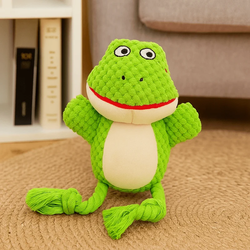 Peluche grenouille pour chien