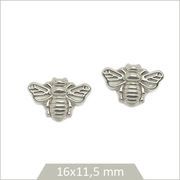 2 perles abeilles en acier inoxydable