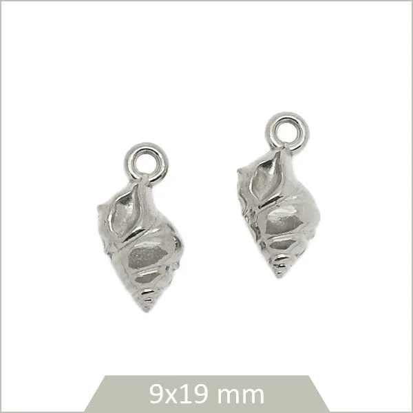 2 connecteurs coquillages bulot en acier inoxydable