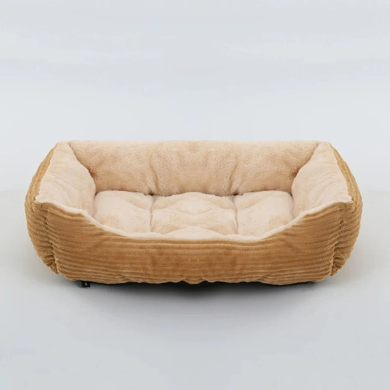 Grand panier pour chien XXL beige et velours