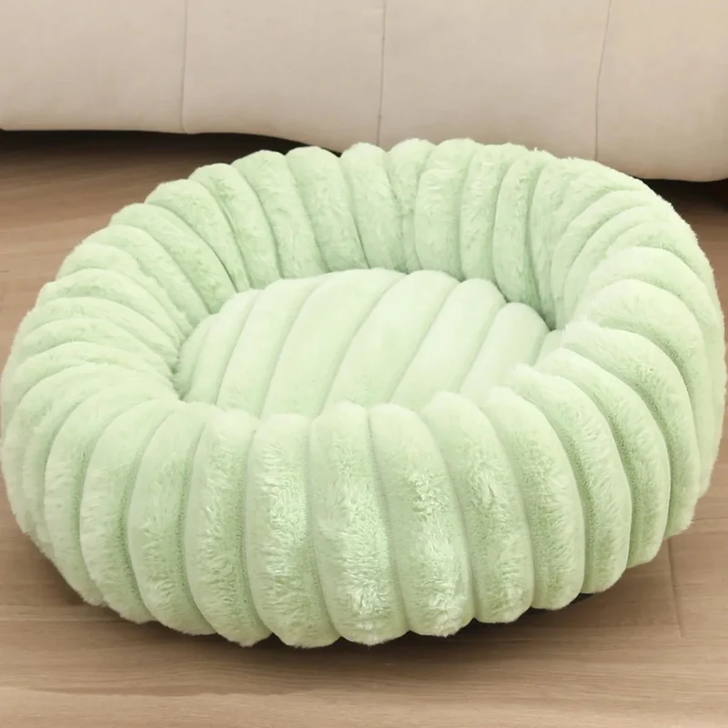 Panier fluffy style velour pour grand chien vert