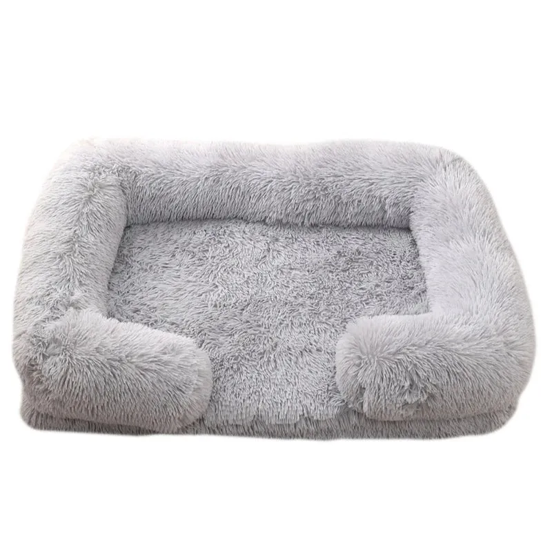 Panier pour grand chien avec oreiller gris